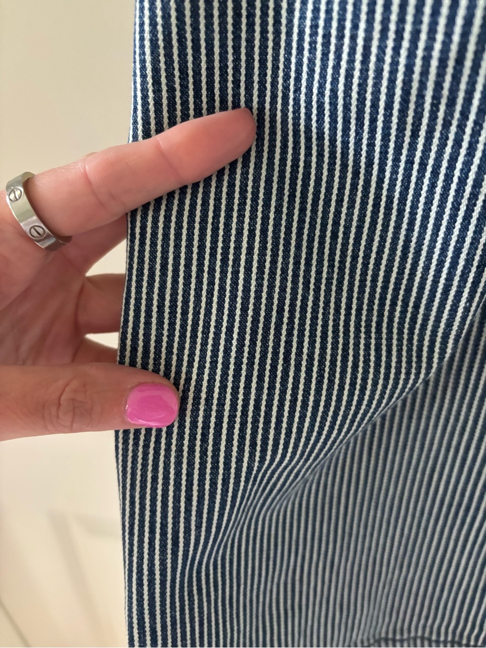 Universal Threads Striped Short Sleeve Utility Romper in Blue and White - Picture 2 of 2
